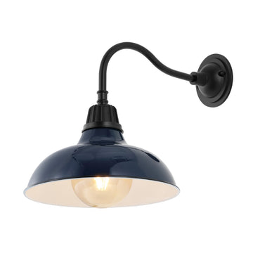 Aurora 12.25" Farmhouse Industrial Indoor/Outdoor Iron LED Gooseneck Arm Outdoor Sconce - JONATHAN Y